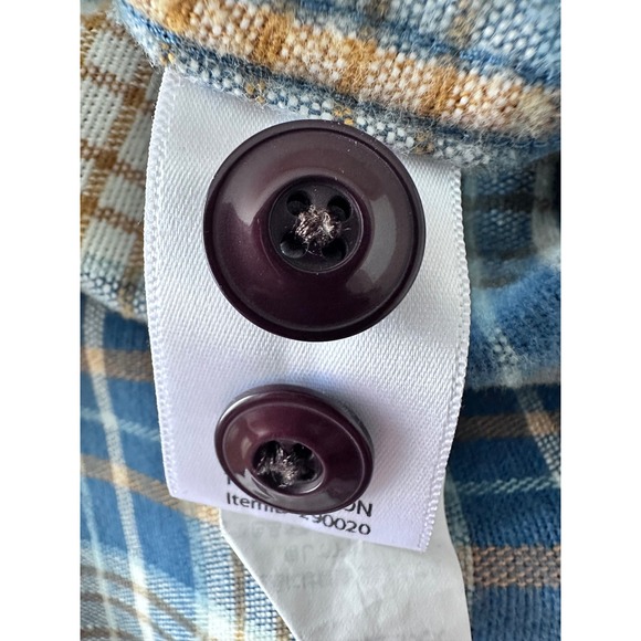 LL Bean Signature Heavy Flannel Men's XXL Button Up Slim Fit Plaid Chest Pockets - Picture 3 of 9